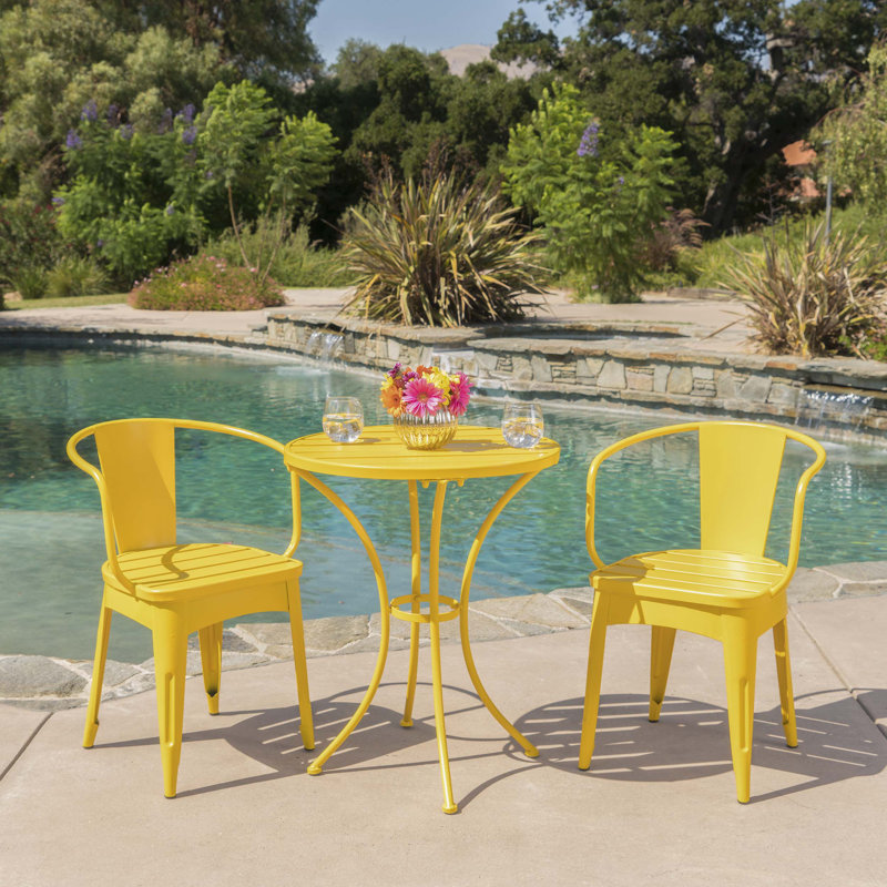 Reva Outdoor 3 Piece Iron Bistro Set & Reviews AllModern